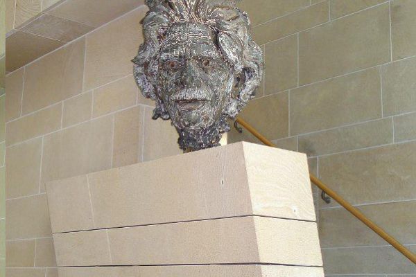Neville Bonner bronze bust installation completed. The finished product showing base course wall and bust of Neville Bonner.