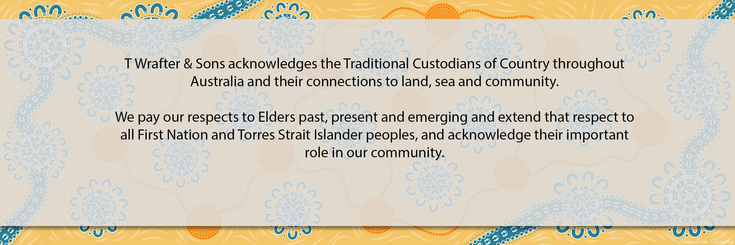 Acknowledgement of Country with artwork by First Nations artist Lisa Caruana