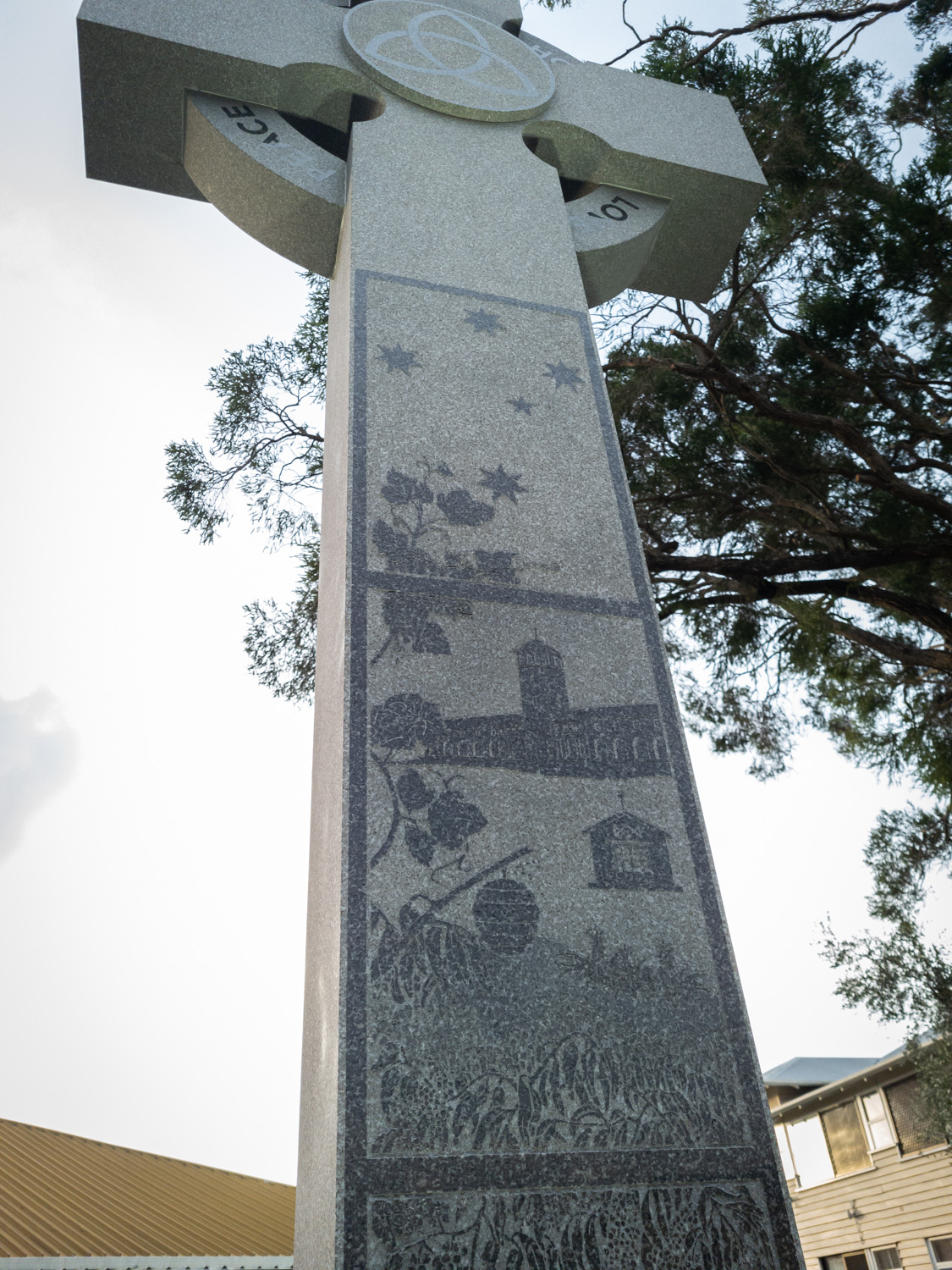 Panel artwork on the Banyo Cross.